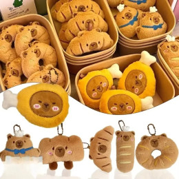 1-20 шт. Kawaii капибара плюшевый кулон милый мультфильм еда тематическая кукла подвеска для сумок рюкзаки сувениры для вечеринок идеи подарков на день рождения