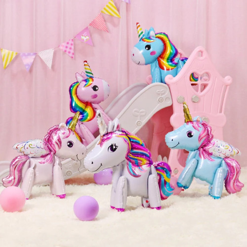Baby Shower 3D гигантский воздушный шар с единорогом, надувные воздушные шары с радужной лошадью, детская игрушка, единорог, украшение для дня рождения, воздушные шары, принадлежности