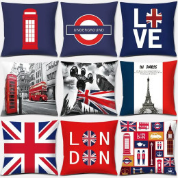 Домашний декор LOVE England Series квадратная полиэстеровая наволочка с принтом, чехол для подушки, украшение для спальни, гостиной, funda de almohada