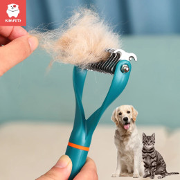 Kimpets домашнее животное меховой режущий аппарат собачий мех косметика расчесывание кошачий гребешок двухсторонний инструмент продукты домашних животных поставщик