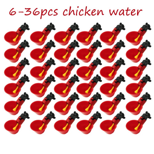 6-36 шт., подвесные чашки для воды для курицы, перепела, соска, миска для питья, миска для подачи воды для птиц, чашка для поилки для заднего двора, автоматическая птица