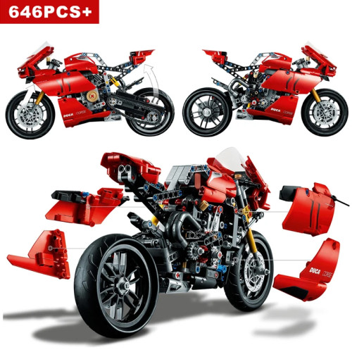 Конструктор с технологией мотоцикла MOC 42107, локомотивная модель, механическая группа, сложная сборка, игрушка, подарок для детей