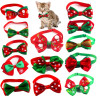 Товары для домашних животных Рождественский галстук-бабочка Cat Bow Snow Pattern Pet Регулируемый шейный ремешок Diadema Perro Navidad Шарф для собак Ошейник Для Собак