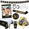 Шары черно-золотые, с надписью Happy Birthday 50 лет