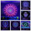 Гобелен с мандалой Blacklight в богемном стиле, украшение для комнаты в стиле хиппи, настенная подвесная эстетика для УФ-йоги, медитации, спальни