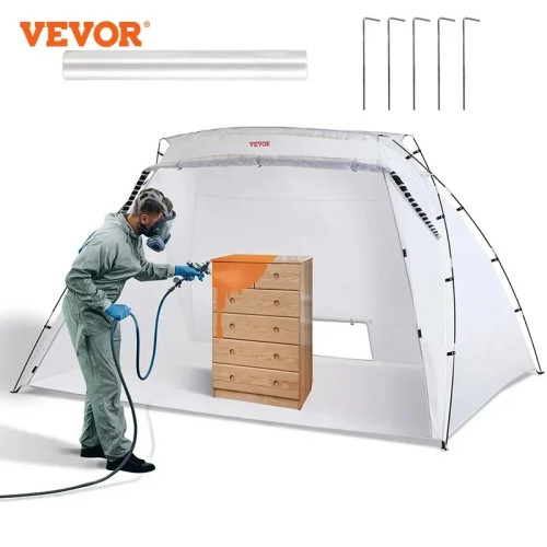 VEVOR Paint Booth Shelter Портативный 7,5x5,2x5,2/10x7x6ft Складная палатка для рисования распылением для мебели Ремесленный проект DIY Инструмент для хобби