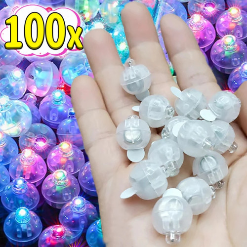 100/10 шт. мини светодиодный воздушный шар, красочная вспышка, светящийся стакан, шаровые лампы, фонари, рождественские украшения для свадебной вечеринки