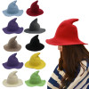 Halloween Knit Wool Wizard Hat Adult Kids Witch Caps Halloween Holiday Costume Props Festival Party Hat Halloween Decoration