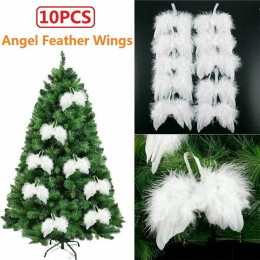 1/10 шт., белые крылья ангела, рождественские украшения, крылья ангела, подвесной декор для рождественской елки, рождественские поделки, украшения «сделай сам»