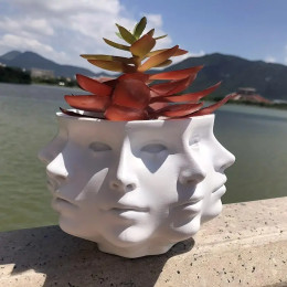 Креативные 1 шт., европейские и американские креативные 3D многогранные цветочные горшки, комнатные настольные горшечные растения, украшение для посадки двора, канцелярские принадлежности для хранения кистей для макияжа, простые и высококачественные черны