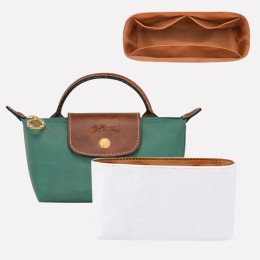 бумажный мешок-органайзер, внутренняя сумка для Longchamp Mini Bag, водонепроницаемая сумка для хранения, кошелек с карманом (БЕЛАЯ)