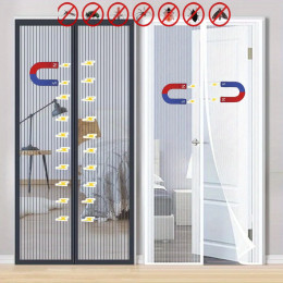 Противомоскитная сетка для дверей, летняя магнитная москитная сетка с автоматическим закрыванием, невидимая дверная сетка, занавеска для перегородки от насекомых