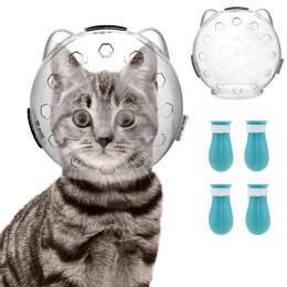 Кошачий намордник, прозрачный намордник для кошек, дышащий кошачий капюшон, регулируемый котенок, раньше, кошачья Жевательная насадка