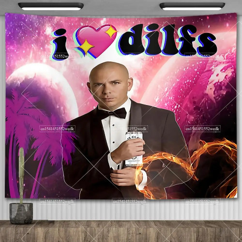I Love Dilfs Mr 305 гобелен Забавный Mr Worldwide мем гобелен эстетический Декор для комнаты флаги питбуля одеяла для дивана Коврик для йоги