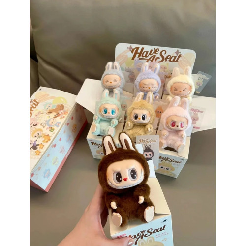 POP MART Macaron 2-го поколения Labubu для сидения, виниловая плюшевая слепая коробка, подарок, декоративные украшения