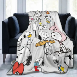 Плюшевые пледы из кораллового флиса с арахисом Snoopy Woodstock, милое одеяло с героями мультфильмов для постельных принадлежностей, легкое одеяло на открытом воздухе
