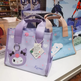Kawaii Sanrio Bento сумка Cinnamoroll Kuromi Mymelody холст ПУ квадратный Портативный Ланч-бокс сумка студент День рождения Рождественский подарок девочка