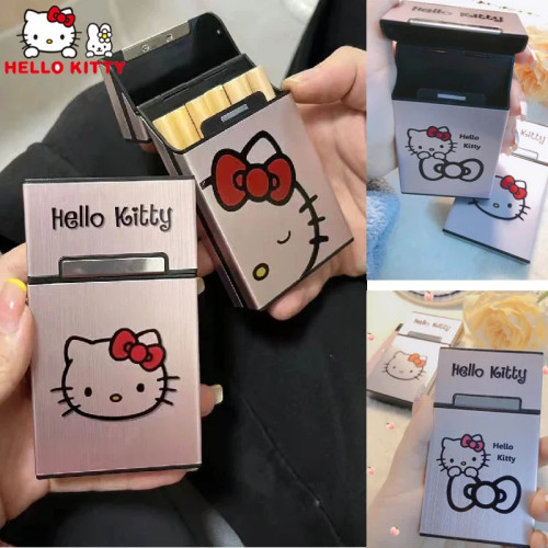 Чехол Hello Kitty для сигарет, Магнитный чехол с откидной крышкой, чехол для сигарет, милый мужской и женский портативный Влагостойкий Чехол для сигарет с мелким дымом