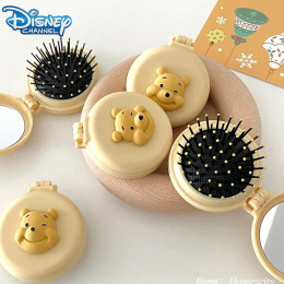 Disney 3D DIY расческа с Винни-Пухом, портативная расческа с зеркалом, круглая милая мультяшная расческа, подарки для вечеринки
