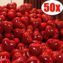 50/10 шт. воздушные шары с красным сердцем, надувной латексный шар на День святого Валентина, свадьба, юбилей, украшения, поставки, оптовая продажа
