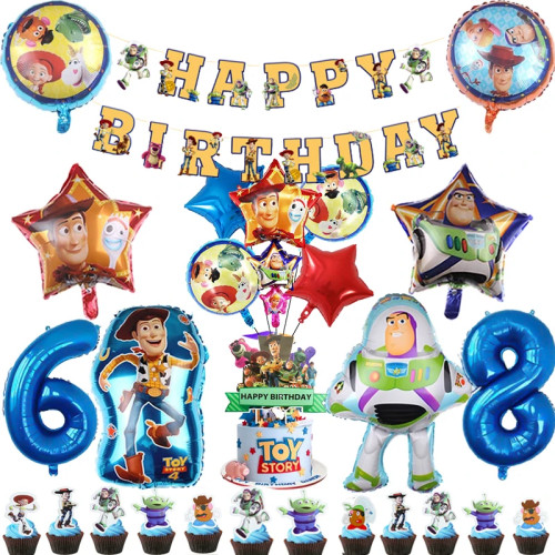 Базз Лайтер Фольгированные шары Disney Toy Story Supplie Birthday Party Supplie Baby Shower Boy 1 2 3 Years Old Birthday Party Decor Глобусы