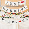 Белая винтажная бумажная гирлянда для свадьбы, баннер с буквами Marry Me, реквизит для свадебной фотосессии, овсянка для свадебного душа, декор стула для вечеринки
