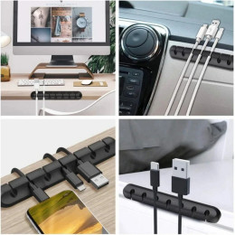 Органайзер для USB-кабеля, силиконовый органайзер для намотки кабеля, аккуратные зажимы для управления, держатель кабеля для мыши, клавиатуры, органайзер для наушников