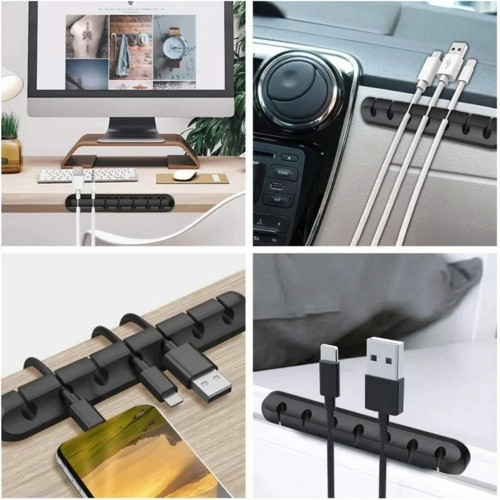 Органайзер для USB-кабеля, силиконовый органайзер для намотки кабеля, аккуратные зажимы для управления, держатель кабеля для мыши, клавиатуры, органайзер для наушников