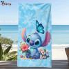Пляжное полотенце Stitch: очаровательный дизайн с бабочкой и цветами — идеально подходит для лета! Подходит для полотенец, банных полотенец.