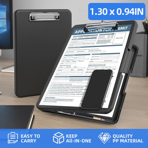 Буфер обмена с местом для хранения вещей 1,30 x 0,94 дюйма (33x24 см), тяжелый буфер обмена, пластиковый буфер обмена с боковым отверстием.