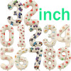 32in Cream Foil Number Balloons with Stickers - Strawberry/Monster Truck/Flower/Car Series for Wedding/Birthday/Party Decor