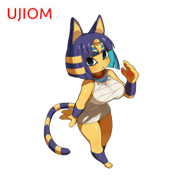 UJIOM Chibi Furry Cat Ankha наклейки на стену очаровательные мультяшные девушки наклейки на холодильник скейтборд водонепроницаемые аксессуары для игровой комнаты