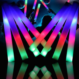 20/30 шт. светодиодные светящиеся палочки оптом, красочные RGB светящиеся пенопластовые палочки, трубка для подбадьбы, темный свет, товары для рождественской вечеринки, дня рождения, свадьбы