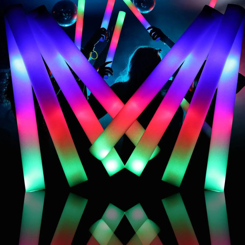 20/30 шт. светодиодные светящиеся палочки оптом, красочные RGB светящиеся пенопластовые палочки, трубка для подбадьбы, темный свет, товары для рождественской вечеринки, дня рождения, свадьбы