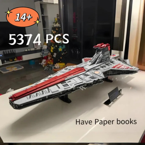 MINISO Wars Stars Battle Самый большой венатор-класс Republic Attack Cruiser 75367, сборная модель-головоломка для взрослых, подарки на день рождения