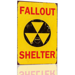 Оловянная вывеска Fallout Shelter, декор Fallout, металлический плакат, декор для гаража, знак «Пещера человека», 8x12 дюймов