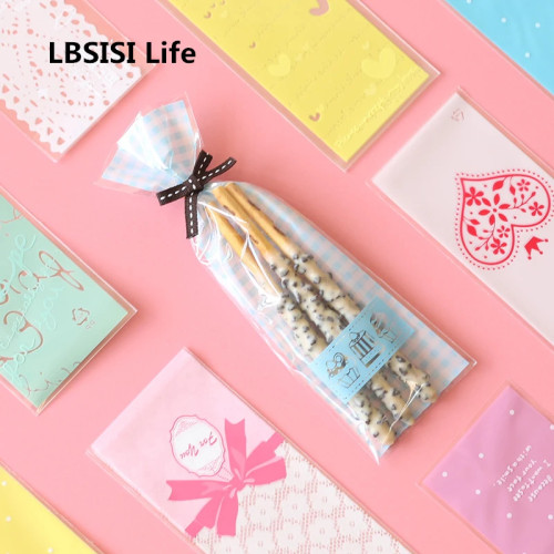 LBSISI Life 100 шт., мешки для пирожных, печенья на пальцах, длинный пластиковый подарок «сделай сам», упаковка для капкейков, самоклеящаяся упаковка