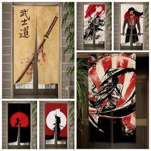 Японская занавеска для двери Bushido Spirit, солнце, самурай, кухня, спальня, Izakaya, дверной проем, дверная перегородка Curatin, полузанавеска, домашний декор