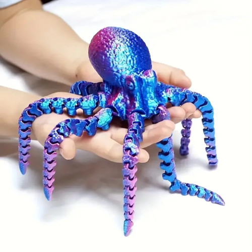Горячая 19 см 3D печатная фигурка осьминога с гибкими шарнирами для домашнего офиса, декор стола, океанское животное, украшение для стола, идеальный подарок
