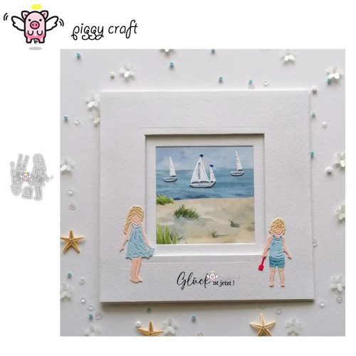 Piggy Craft металлические штампы для резки, форма для резки, праздничная девушка, скрапбук, бумага, ремесло, нож, форма, лезвие, трафареты, штампы