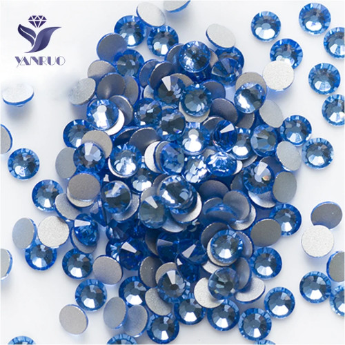 YANRUO 2058NoHF SS3-SS34 легкий сапфир без горячей фиксации плоская задняя Хрустальная стразы клей на Стразы для дизайна ногтей