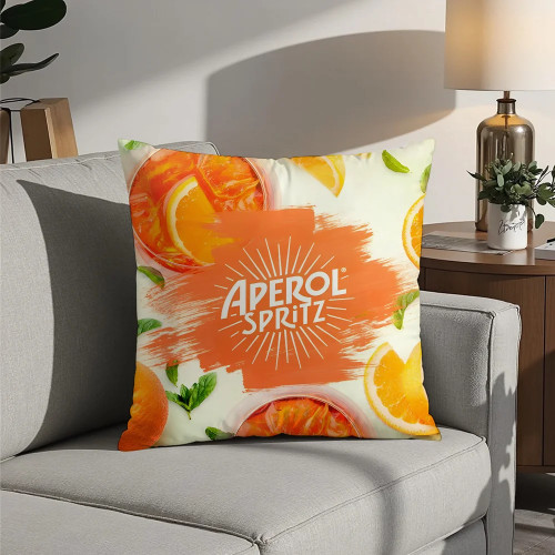 Наволочка Aperol Spritz, плюшевая ткань, мягкая наволочка, двухсторонняя наволочка с принтом, подарки для дома