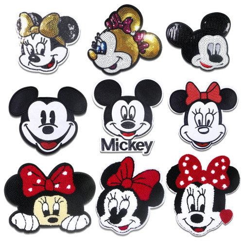 MINISO Disney Микки и Минни Маус синель значок полотенце вышивка аппликация патчи для одежды DIY пришить наклейки