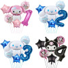 6 шт., милый мультяшный Sanrio Kuromi My Melody Cinnamoroll, фольгированный шар, 32-дюймовый набор номеров, детские декоративные игрушки для дня рождения