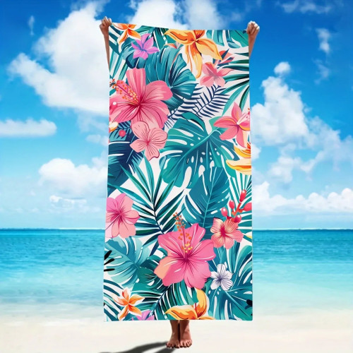 Пляжное полотенце Floral Paradise: погружение в летние атмосферы! Подходит для полотенец, банных полотенец, пляжных полотенец.