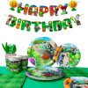 Посуда для вечеринок Plants vs Zombies, набор посуды Plants vs Zombies, 128 шт., баннерные тарелки Plants vs Zombies, салфетки, скатерть и т. д.