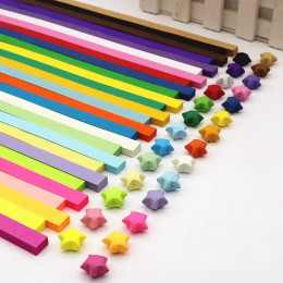 540 листов бумажных полосок Lucky Origami Stars, двухсторонние звезды оригами, 27-цветная декоративная складная бумага для художественных принадлежностей для рукоделия