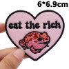 Eat the rich вышитые нашивки-аппликация швейная этикетка панк Байкерская группа рок одежда значки с крючком
