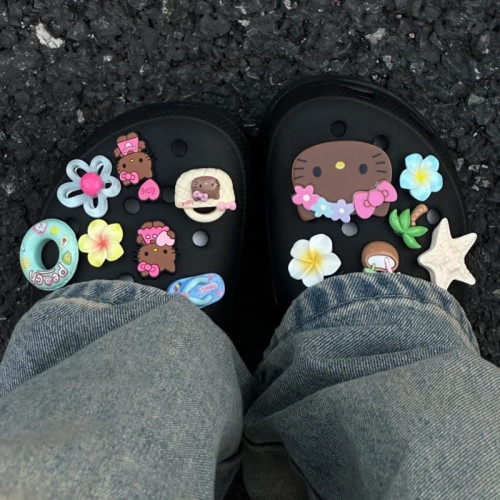 13 шт., японское очаровательное сексуальное бикини, обувь «Hello Kitty», аксессуары с цветком, Гавайское кольцо для плавания, обувь «Hello Kitty», украшение с цветком, подарок