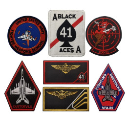 США A41 черный значок на руку эскадрильи Aces Top Gun тактические военные вышитые нашивки эмблемы значки для курток